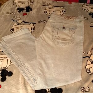 True Religion Slim Fit Cream Men's Jeans